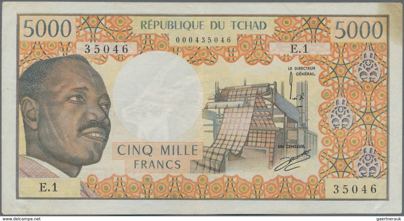 Chad / Tschad: Republique Du Tchad 5000 Francs ND(1974), P.4, Nice And Rare Note, Some Minor Stains - Chad