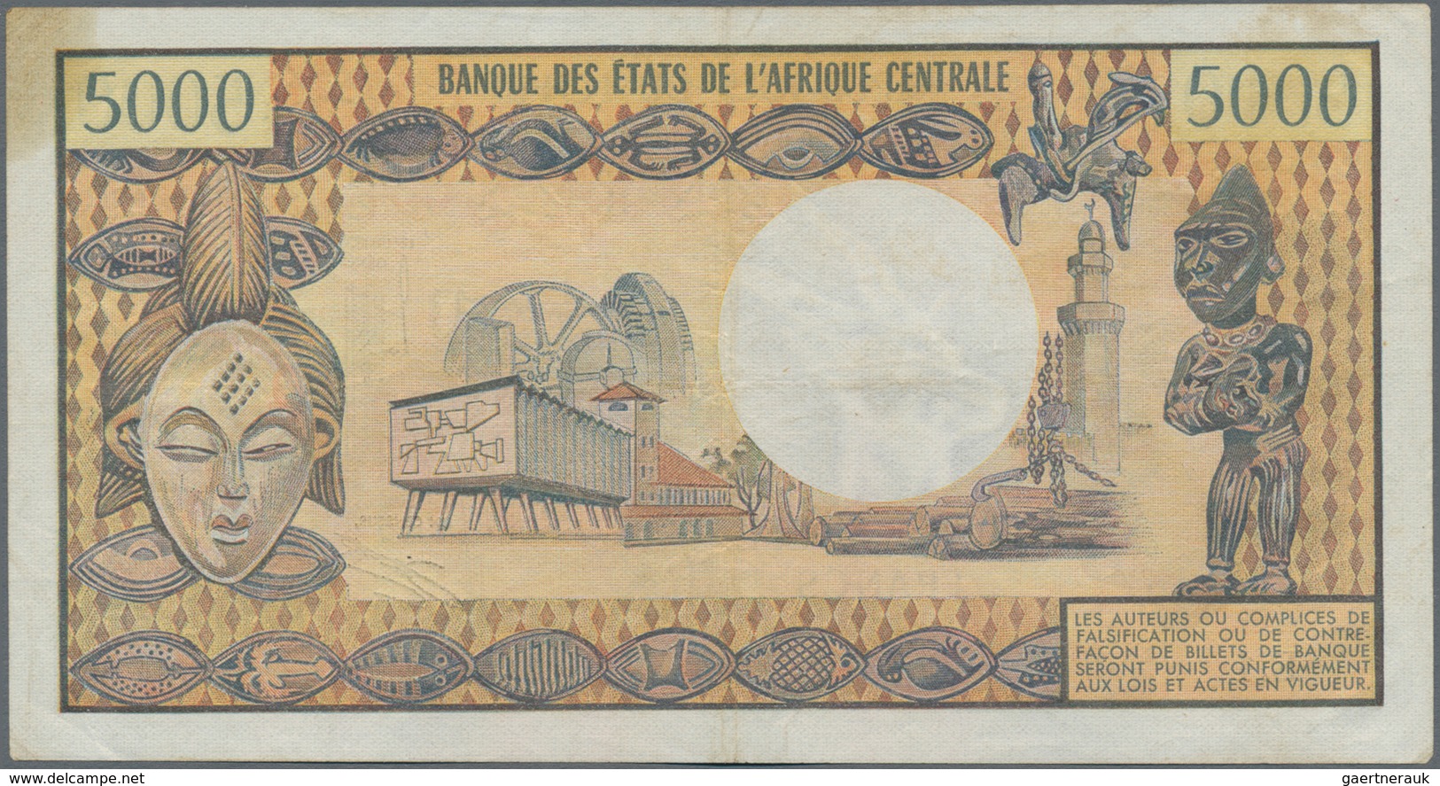 Chad / Tschad: Republique Du Tchad 5000 Francs ND(1974), P.4, Nice And Rare Note, Some Minor Stains - Chad