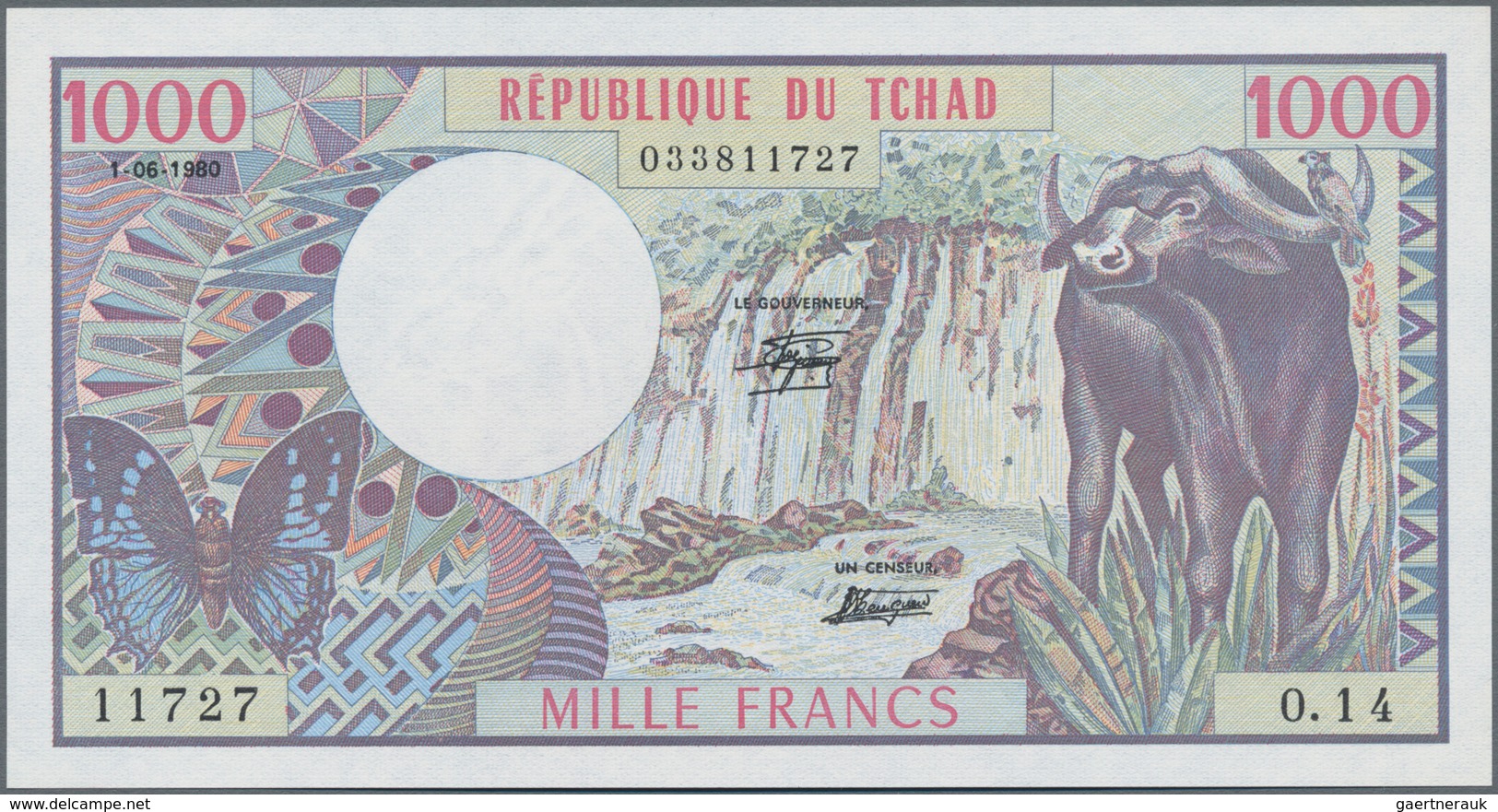 Chad / Tschad: 1000 Francs 1980, P.7 In Perfect UNC Condition. - Tsjaad