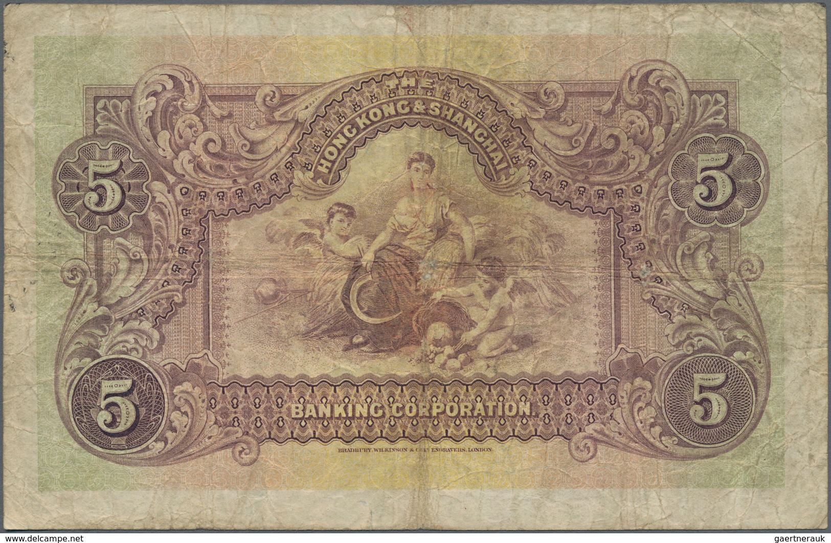 China: Hong Kong & Shanghai Banking Corporation, SHANGHAI Branch, 5 Dollars 1923, P.S353, Highly Rar - China