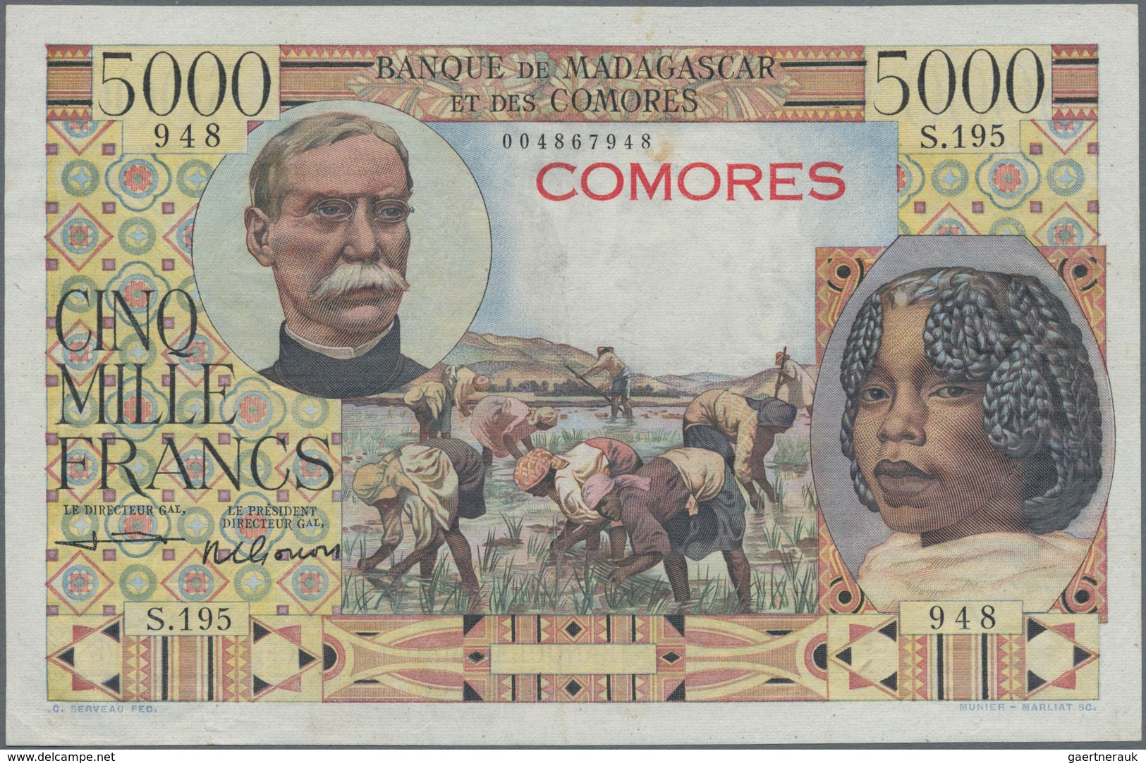 Comoros / Komoren: Banque De Madagascar Et Des Comores 5000 Francs ND(1960-63), P.6c, Very Popular A - Komoren