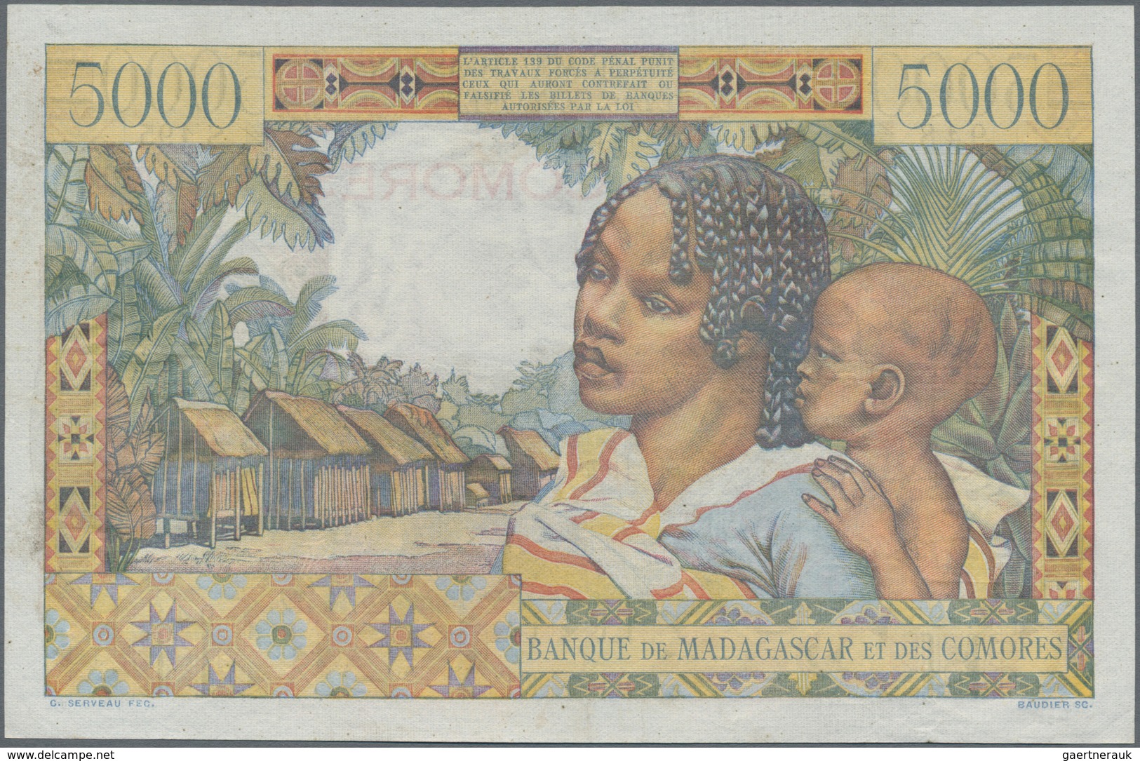 Comoros / Komoren: Banque De Madagascar Et Des Comores 5000 Francs ND(1960-63), P.6c, Very Popular A - Comoros