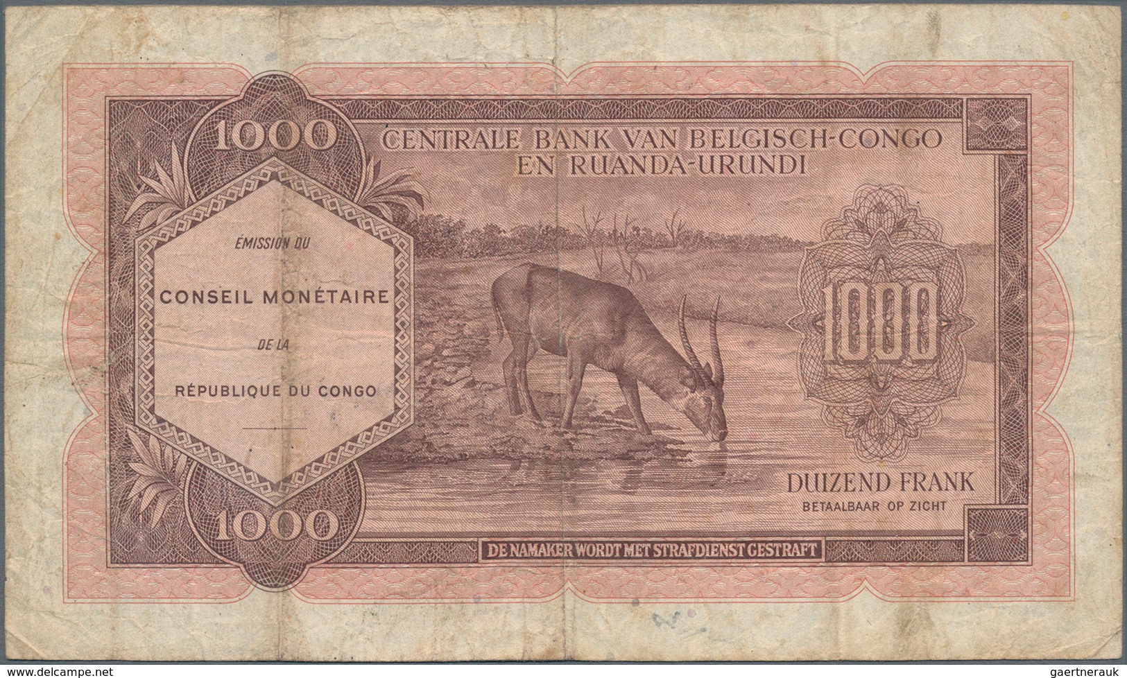 Congo / Kongo: Conseil Monétaire De La République Du Congo 1000 Francs 1962, P.2, Still Intact With - Zonder Classificatie