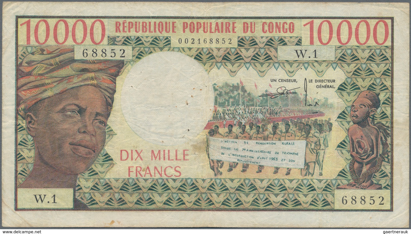 Congo / Kongo: République Populaire Du Congo 10.000 Francs ND(1974-81), P.5a, Still Nice And Rare No - Zonder Classificatie