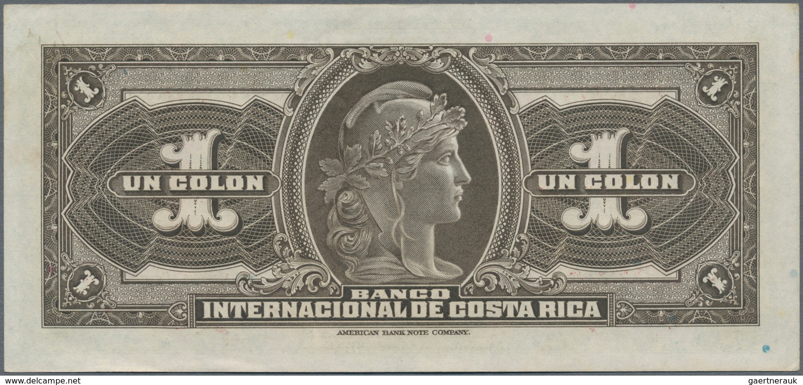 Costa Rica: Banco Nacional De Costa Rica 1 Colon 1943 Overprint On #166, P.190 In Perfect UNC Condit - Costa Rica