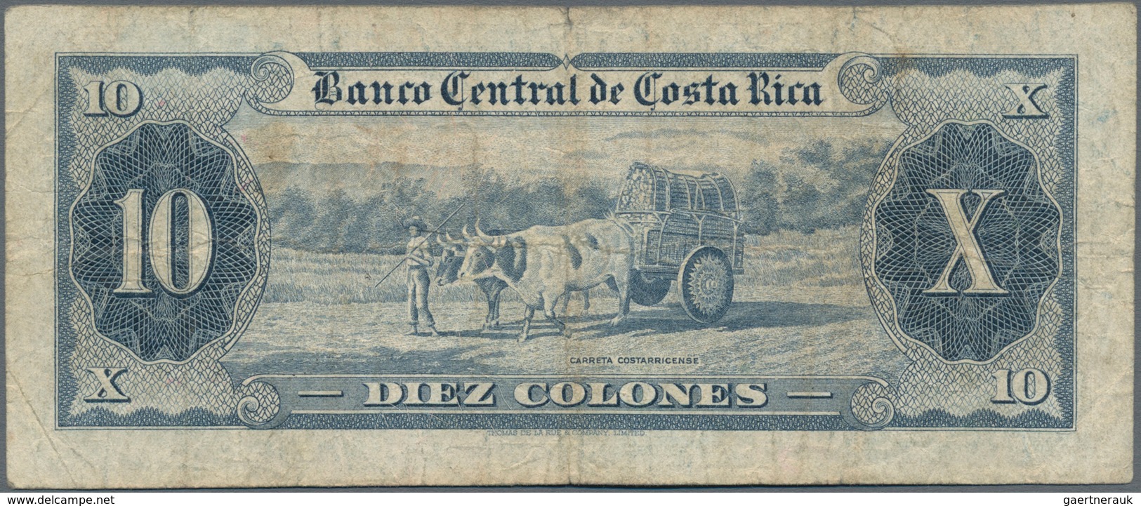 Costa Rica: Pair With 10 Colones 1967 P.221c (F-/F) And 20 Colones 1962 P.229 (VF+). (2 Pcs.) - Costa Rica