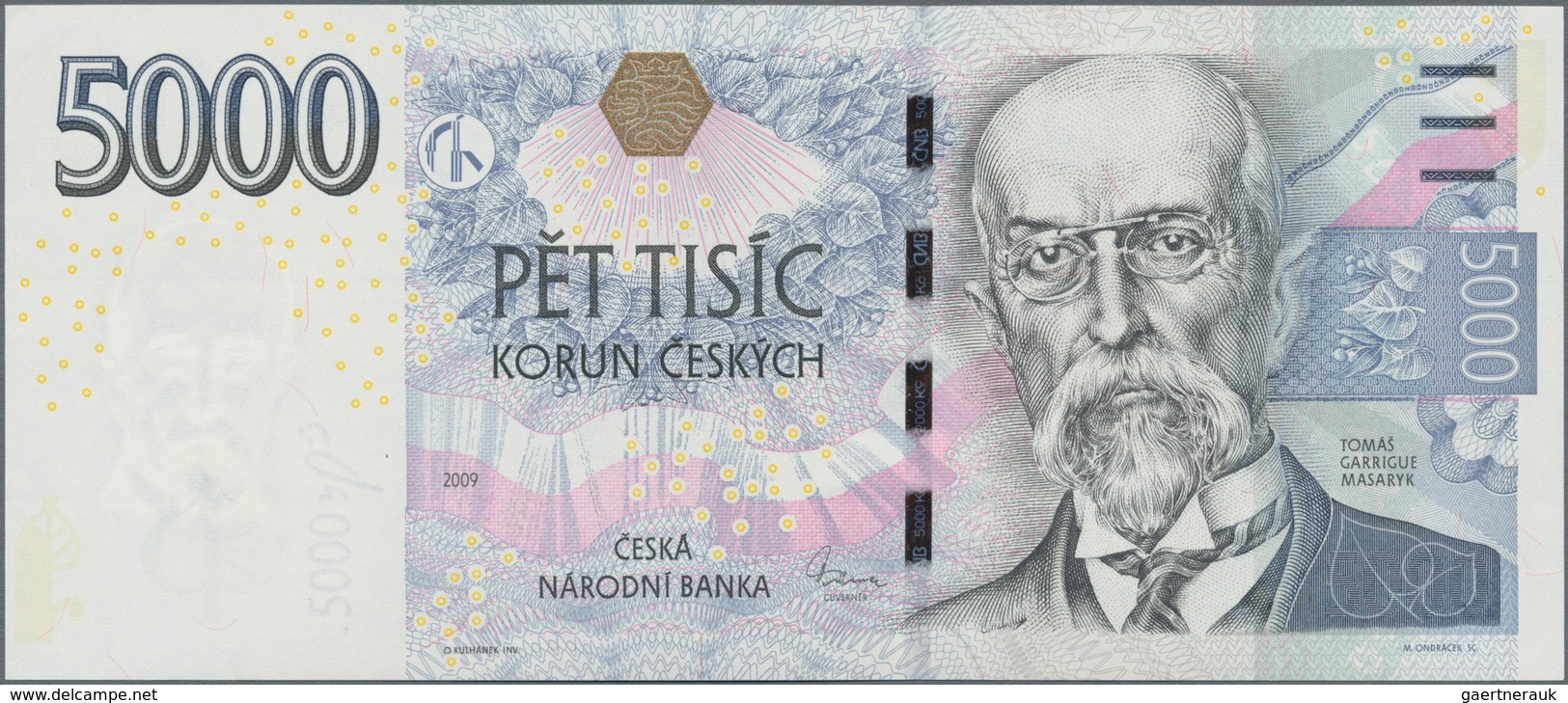 Czech Republic  / Tschechische Republik: 5000 Korun 2009, P.27 In Perfect UNC Condition. - Tschechien