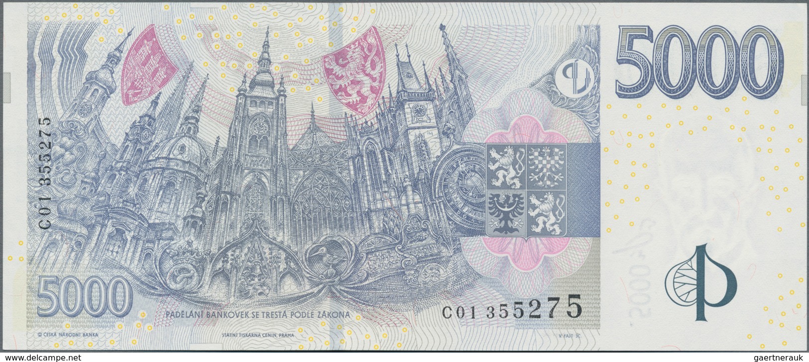 Czech Republic  / Tschechische Republik: 5000 Korun 2009, P.27 In Perfect UNC Condition. - República Checa