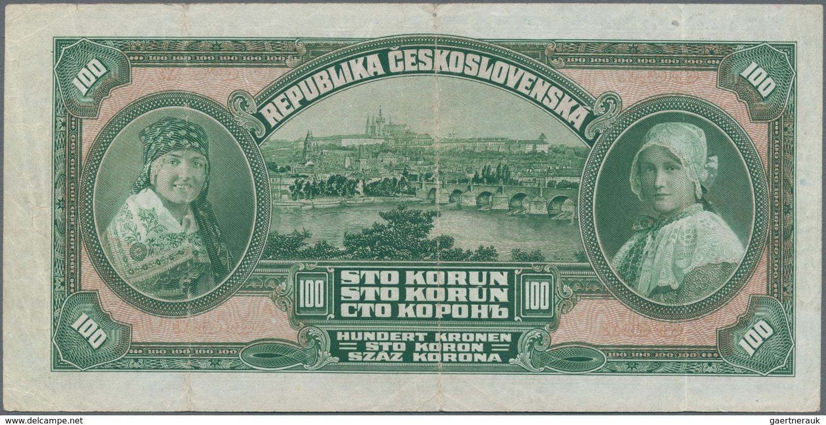Czechoslovakia / Tschechoslowakei: 100 Korun 1920, P.17, Very Nice Note With Still Crisp Paper And B - Tsjechoslowakije