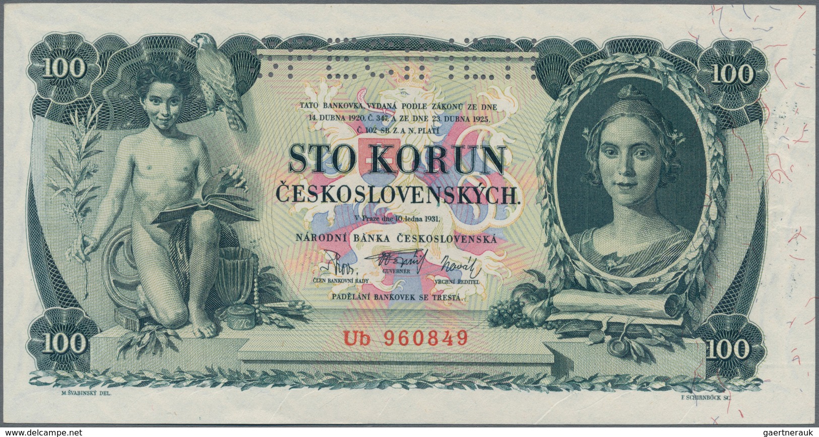 Czechoslovakia / Tschechoslowakei: Set With 4 Specimen Notes Containing Republika Československá 500 - Tschechoslowakei