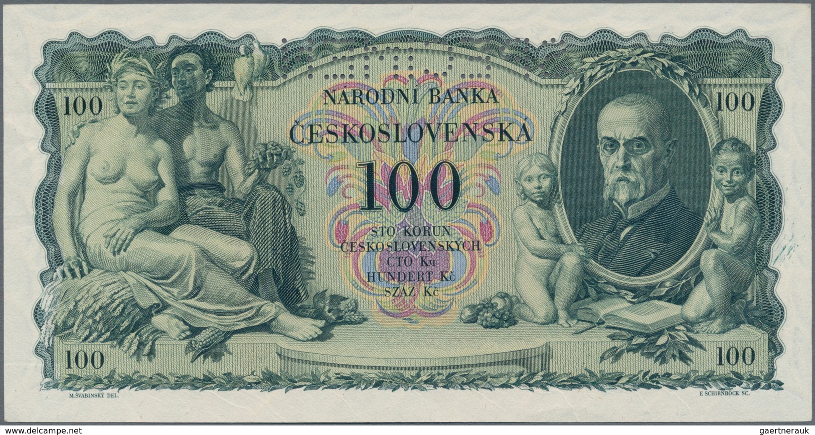 Czechoslovakia / Tschechoslowakei: Set With 4 Specimen Notes Containing Republika Československá 500 - Tschechoslowakei