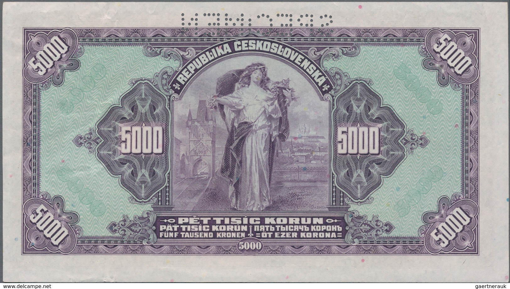 Czechoslovakia / Tschechoslowakei: Set with 4 Specimen notes containing Republika Československá 500