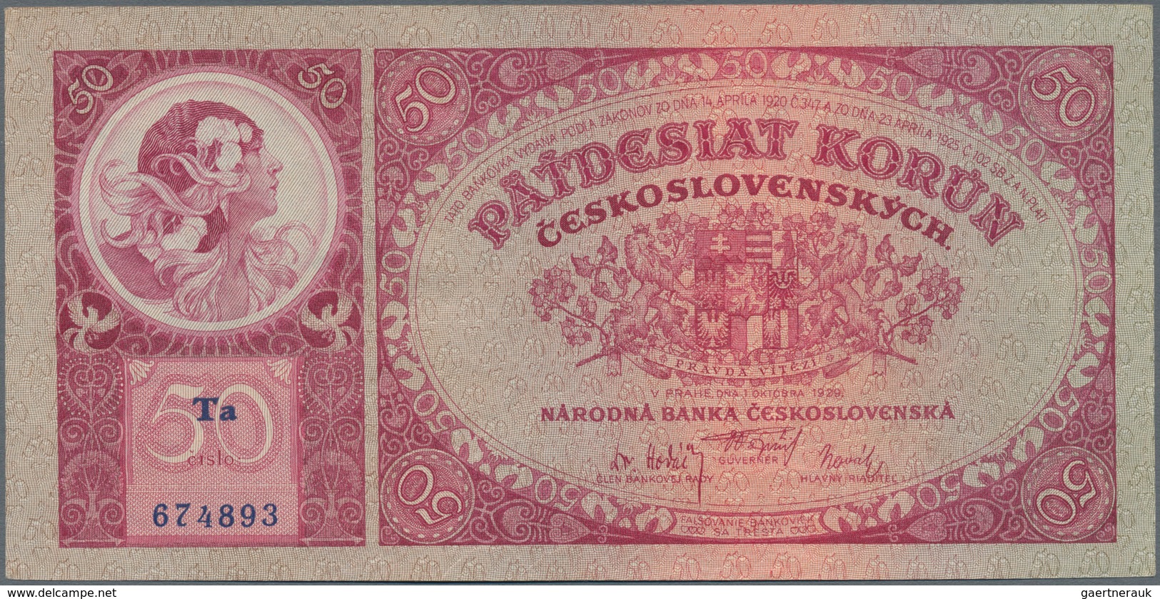 Czechoslovakia / Tschechoslowakei: Pair With 50 Korun 1929 P.22 (VF+) And 100 Korun 1931 P.23 (VF). - Checoslovaquia