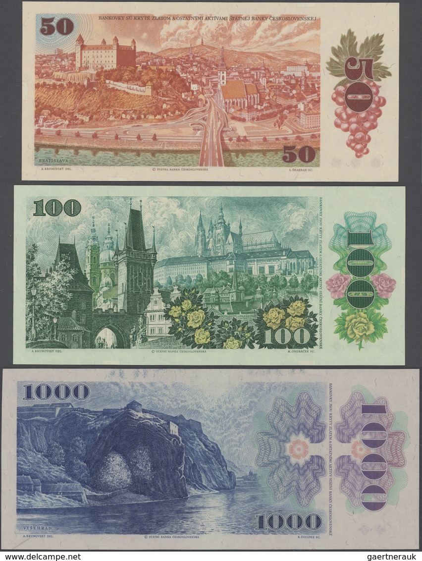 Czechoslovakia / Tschechoslowakei: Huge lot with 25 Banknotes 1 - 1000 Korun 1949-1989, P.68-71a, 78