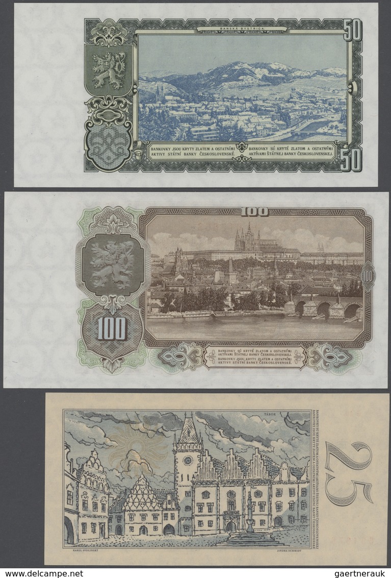 Czechoslovakia / Tschechoslowakei: Huge lot with 25 Banknotes 1 - 1000 Korun 1949-1989, P.68-71a, 78