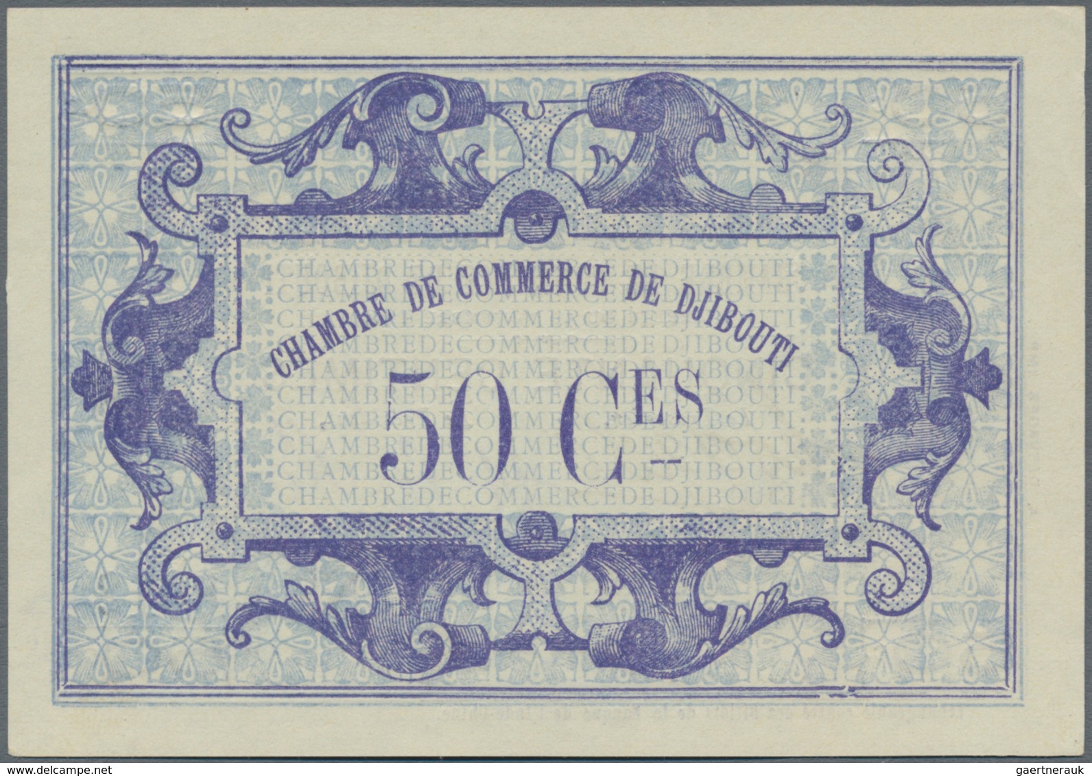 Djibouti / Dschibuti: Chambre De Comerce De Djibouti 50 Centimes L.30.11.1919, P.23 In Perfect UNC C - Dschibuti