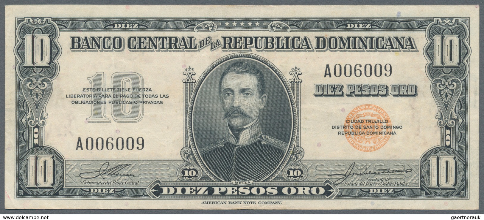 Dominican Republic / Dominikanische Republik: Banco Central De La República Dominicana 10 Pesos ND(1 - Dominicaanse Republiek
