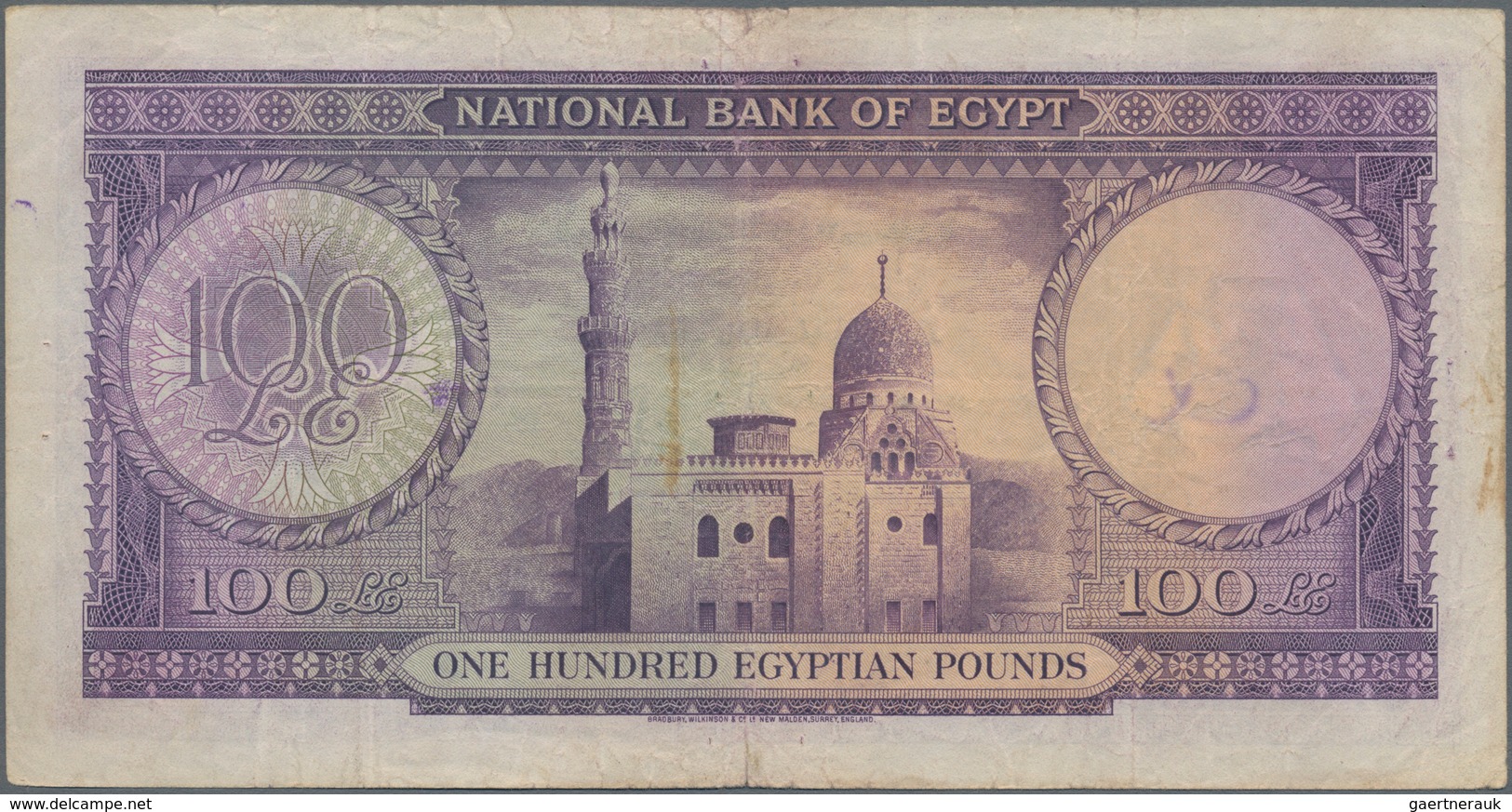 Egypt / Ägypten: National Bank Of Egypt 100 Pounds 1951, P.27b, Small Graffiti At Left Center, Pinho - Egipto