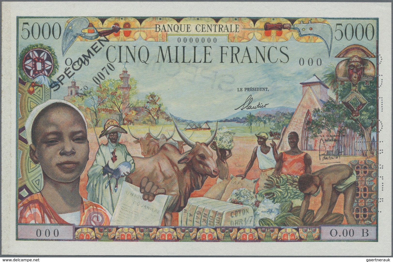 Equatorial African States: Banque Centrale - États De L'Afrique Équatoriale 5000 Francs ND(1963) SPE - Otros – Africa