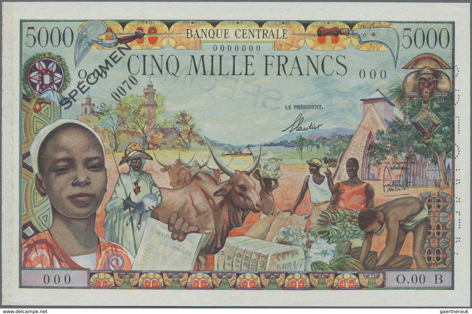 Equatorial African States: Banque Centrale - États De L'Afrique Équatoriale 5000 Francs ND(1963) SPE - Andere - Afrika