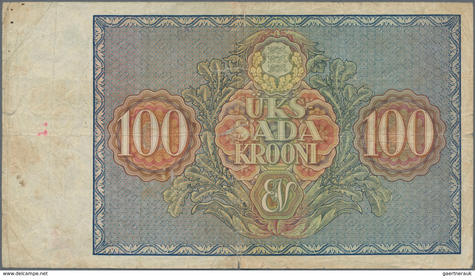 Estonia / Estland: Pair With 100 Marka 1919 P.48a (F, Taped On Back) And 100 Krooni 1935 P.66 (F-). - Estland