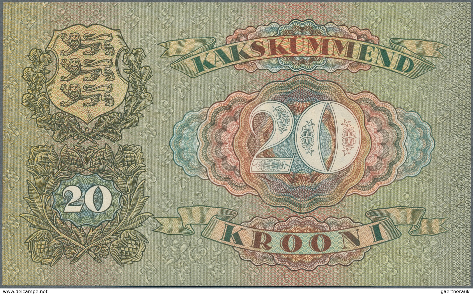 Estonia / Estland: Pair Of 20 Krooni 1932 P.64 In AUNC And 50 Krooni 1929 P.65 In F/F+. (2 Pcs.) - Estonia