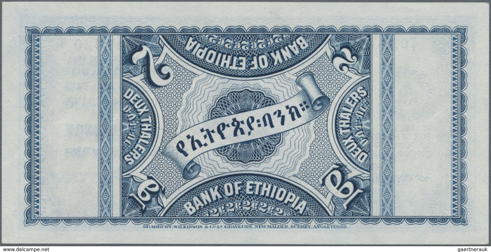 Ethiopia / Äthiopien: 2 Thalers 1933, P.6, Very Popular And Rare Banknote In Perfect UNC Condition. - Ethiopië