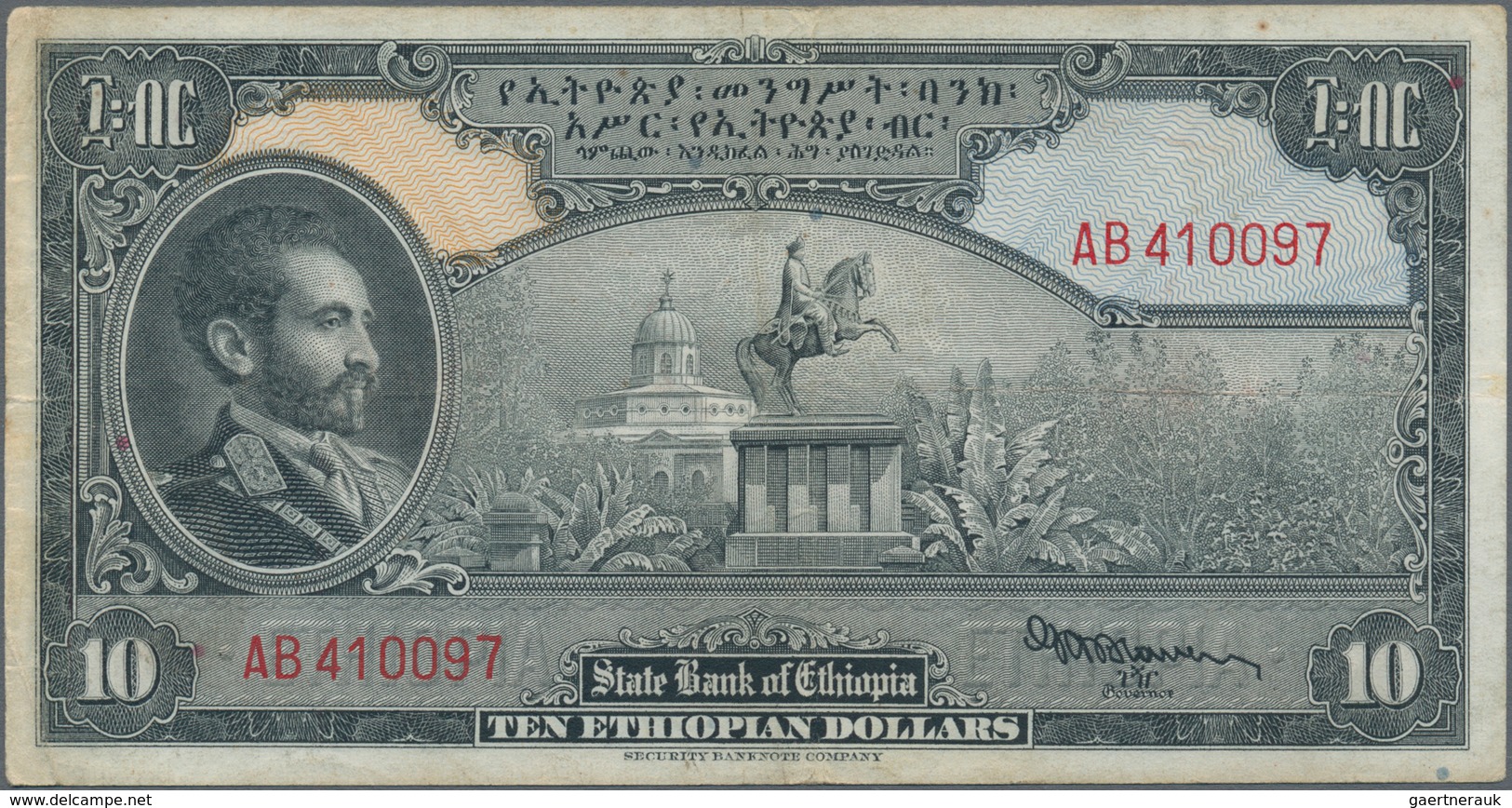 Ethiopia / Äthiopien: State Bank Of Ethiopia Set With 3 Banknotes 1 Dollar ND(1945 With Signature Bl - Aethiopien