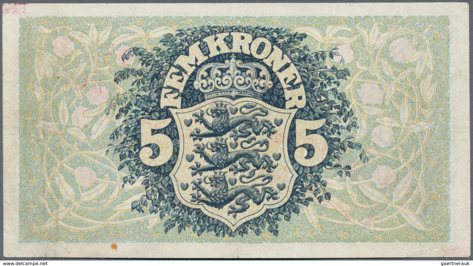 Faeroe Islands / Färöer: 1 Kroner 1940 Overprint On Denmark #30c, P.1b, Vertical Center Fold And Tin - Islas Faeroes