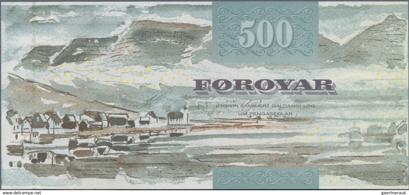 Faeroe Islands / Färöer: Pair With 200 Kronur (20)03 P.26 (UNC) And 500 Kronur (20)04 P.27 (UNC). (2 - Islas Faeroes