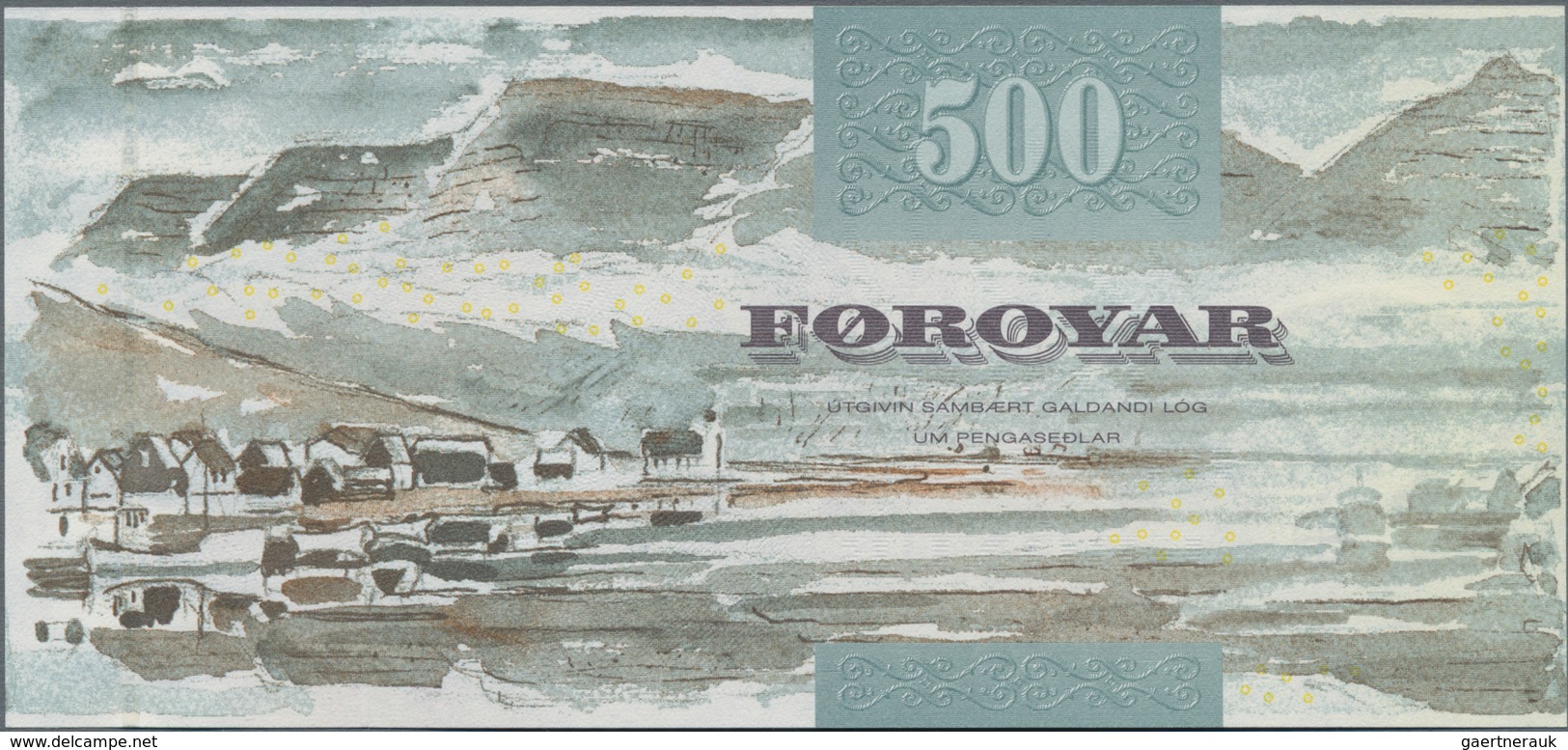 Faeroe Islands / Färöer: Pair With 200 Kronur (20)03 P.26 (UNC) And 500 Kronur (20)04 P.27 (UNC). (2 - Faeroër