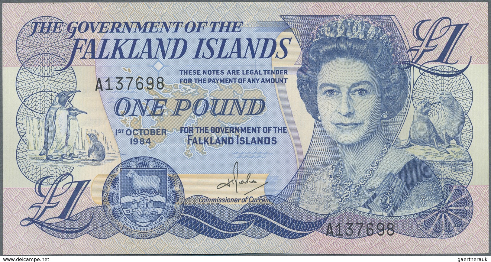 Falkland Islands / Falkland Inseln: The Government Of The Falkland Islands Pair With 1 Pound 1984 An - Islas Malvinas