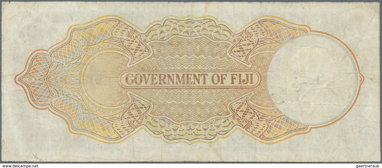 Fiji: Set Of 2 Banknotes Containing 5 Shillings 1938 P. 37a, First Issue Date, Portrait KGVI, Used W - Fiji