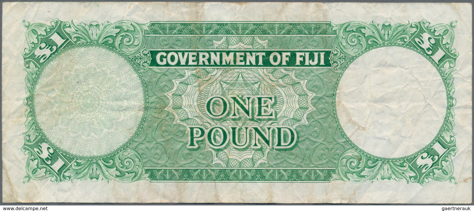 Fiji: Government Of Fiji 1 Pound 1965, P.53a, Small Graffiti At Left On Front And A Number Of Folds - Fidschi