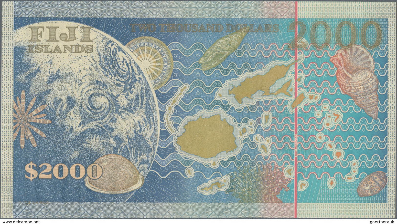 Fiji: Reserve Bank Of Fiji 2000 Dollars "Millennium" Commemorative Issue 2000, P.103, Highest Denomi - Fiji