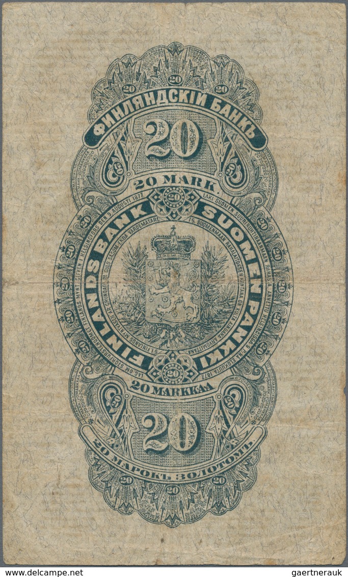 Finland / Finnland: 20 Markkaa 1898, P.5a, Small Border Tears, Otherwise Nice With Still Strong Pape - Finlandia