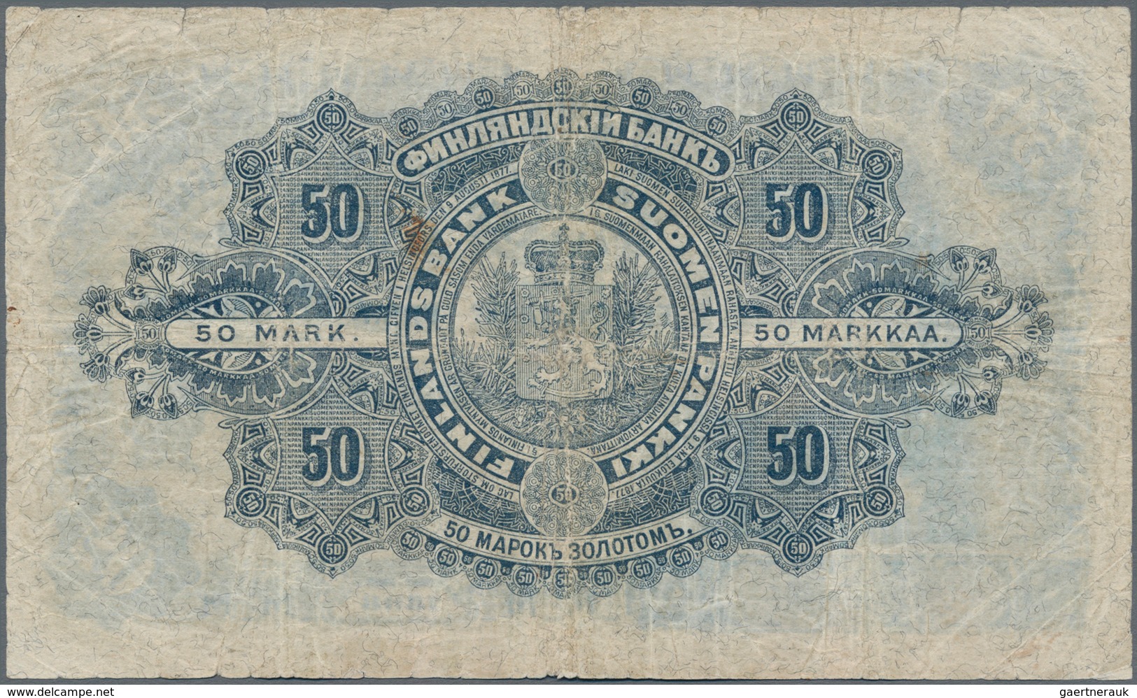 Finland / Finnland: 50 Markkaa 1898 With Signatures Wegelius And Landtman, P.6c, Still Nice Note Wit - Finlandia