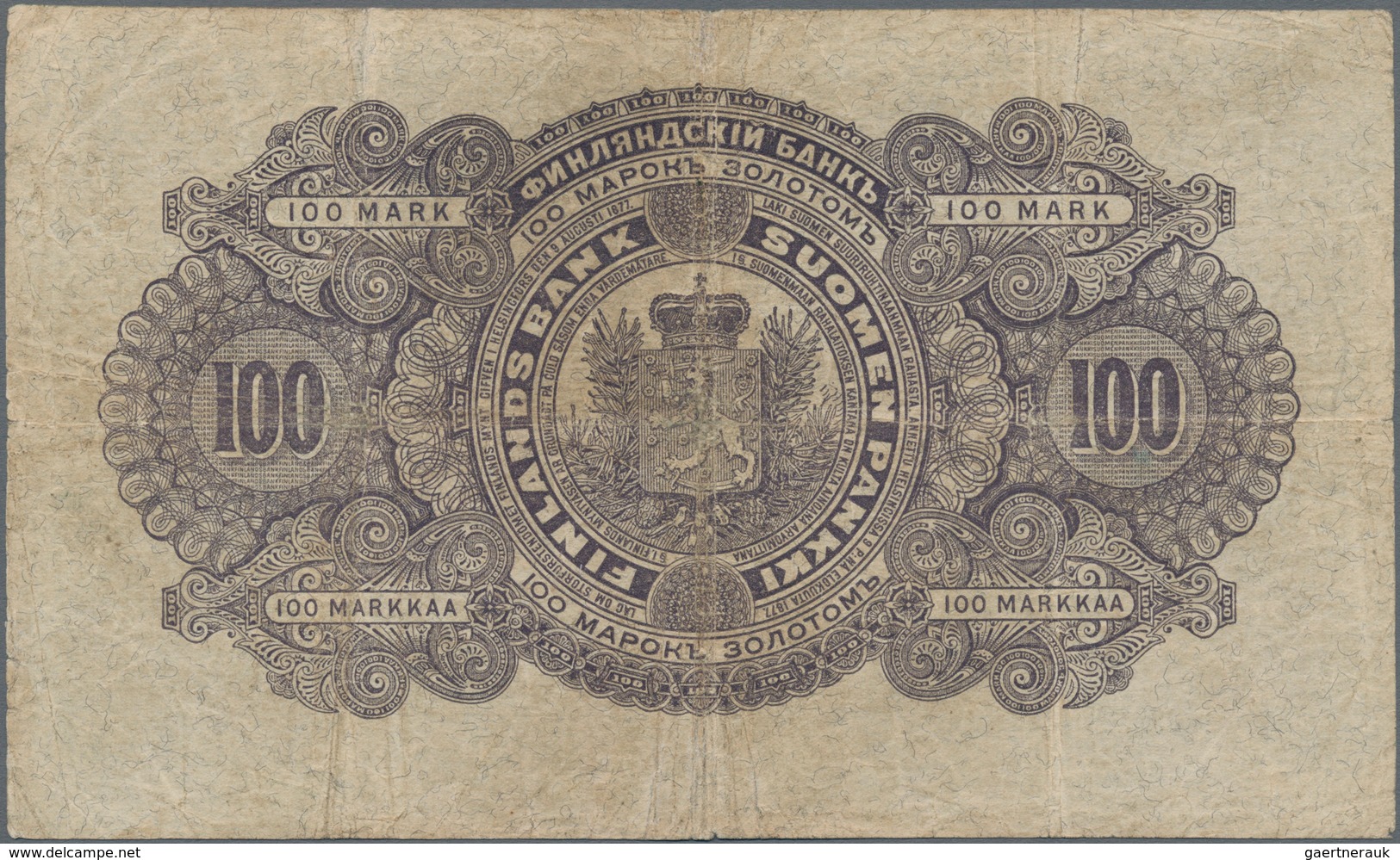 Finland / Finnland: 100 Markkaa 1898, P.7c, Still Nice And Rare Banknote, Tiny Border Tears, Lightly - Finland