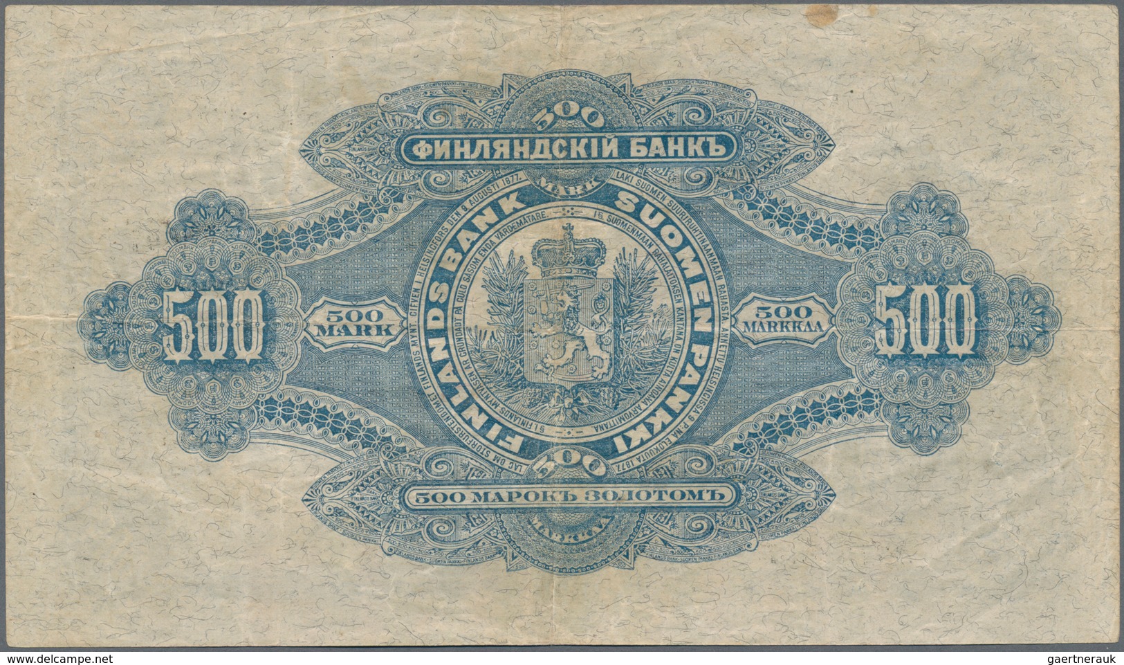 Finland / Finnland: Finlands Bank 500 MArkkaa 1898, P.8c, Highly Rare Banknote In Excellent Conditio - Finland