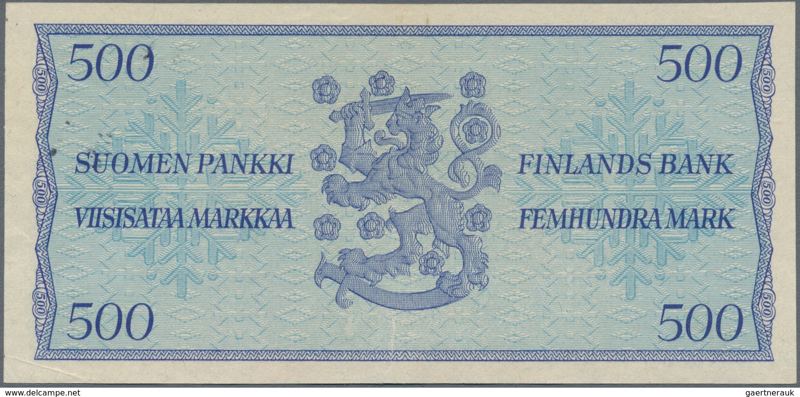 Finland / Finnland: Pair With 100 Markkaa 1909 P.22 (F) And 500 Markkaa 1956 P.96 (XF). (2 Pcs.) - Finlandia