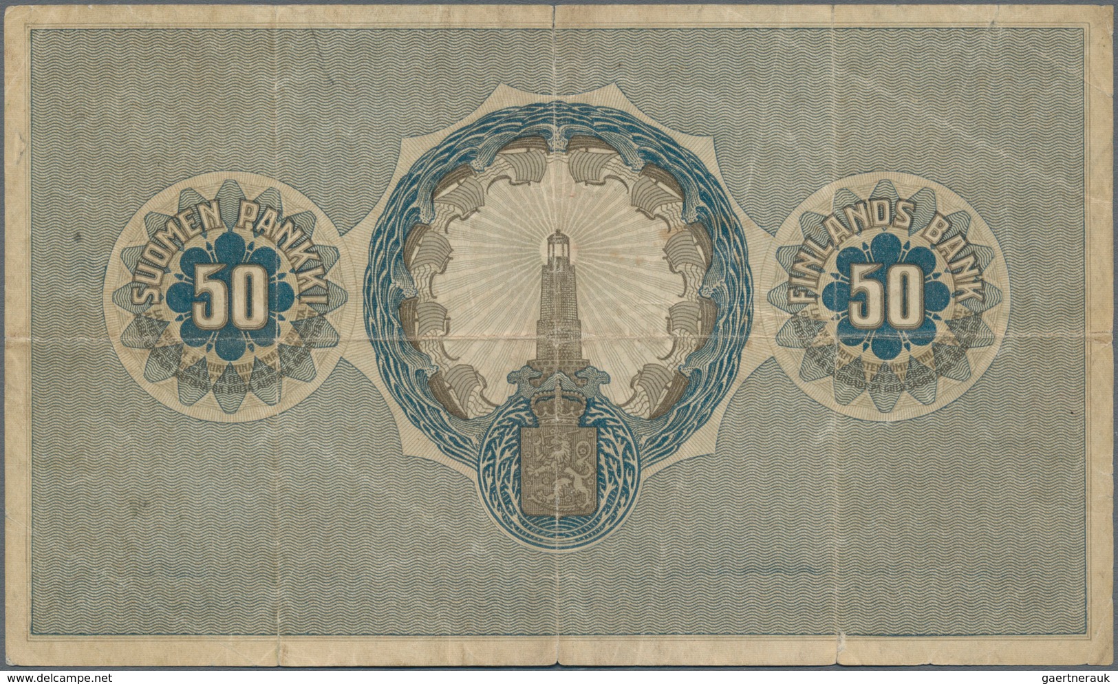 Finland / Finnland: 50 Markkaa 1918, P.39, Lightly Stained At Left And Some Small Border Tears. Cond - Finnland