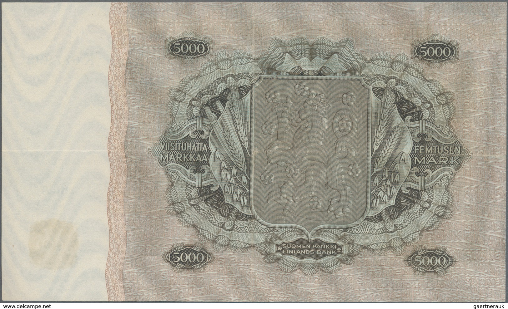 Finland / Finnland: 5000 Markkaa 1945, Litt. A, P.83, Outstanding Condition With Strong Paper And Br - Finland