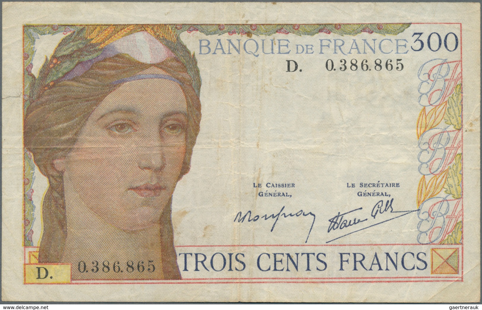 France / Frankreich: 300 Francs ND P. 85, One Of The Key Notes Of French Banknote Collecting, Normal - Sonstige & Ohne Zuordnung