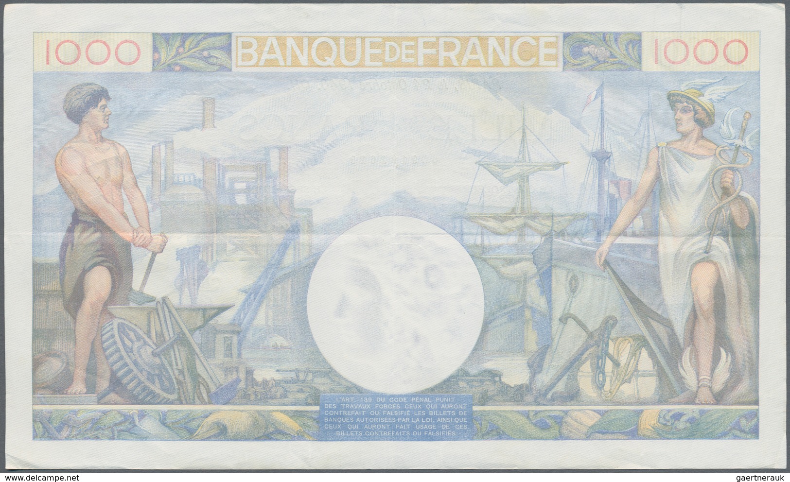 France / Frankreich: Set Of 3 CONSECUTIVE Notes 1000 Francs "Commerce & Industrie" 1940-44 P. 96, Fr - Andere & Zonder Classificatie