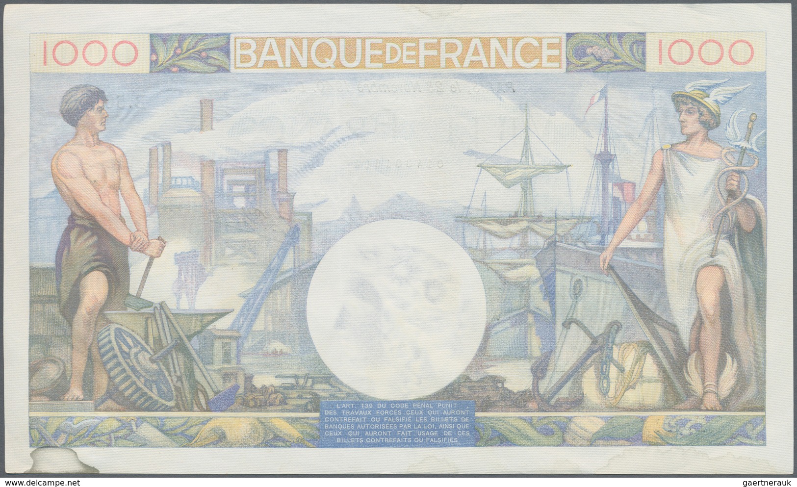 France / Frankreich: Set Of 5 MOSTLY CONSECUTIVE Notes 1000 Francs "Commerce & Industrie" 1940-44 P - Otros & Sin Clasificación