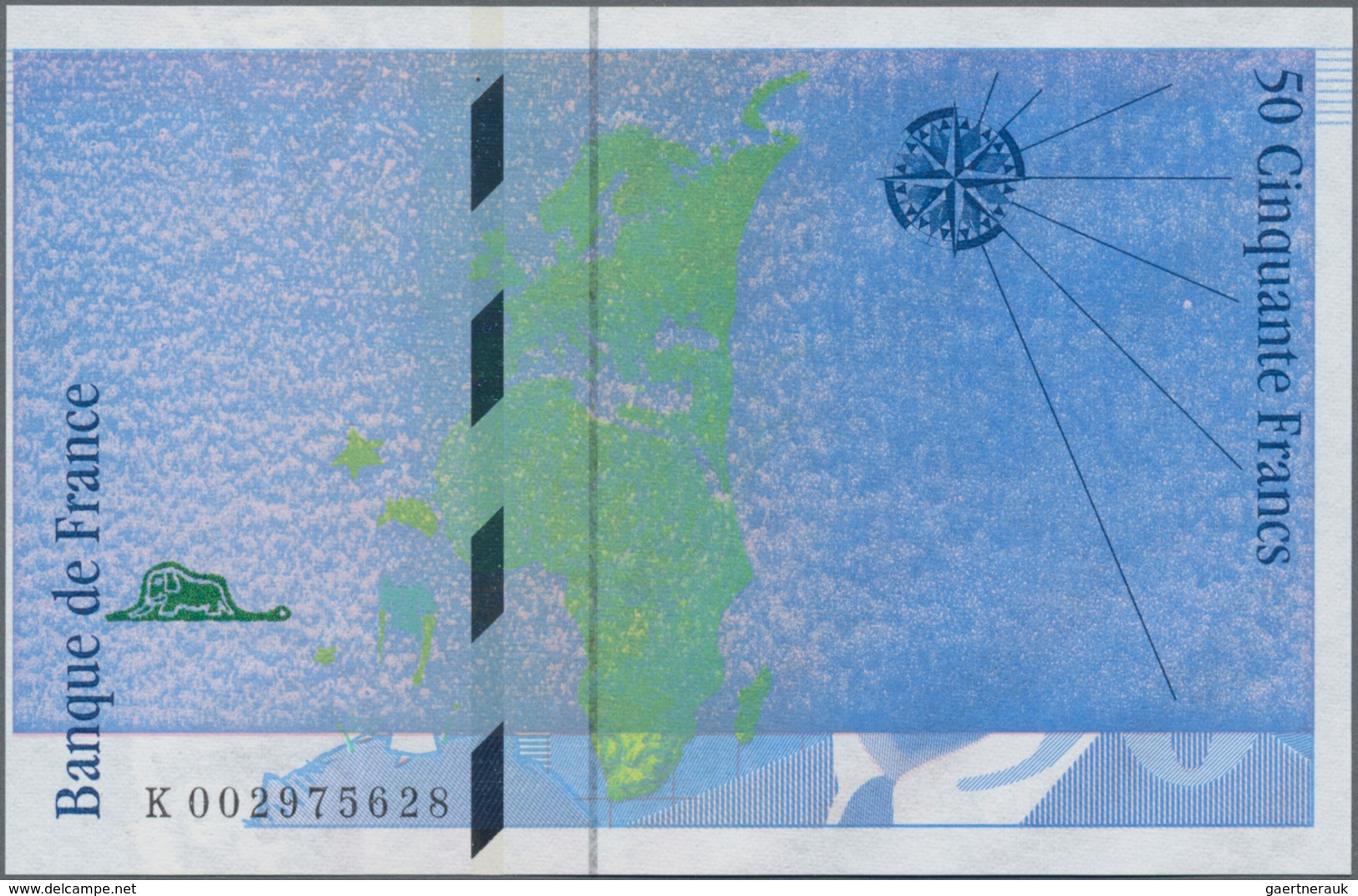 France / Frankreich: Banque De France 50 Francs (1992), Series "K" Proof With Underprint Color Only, - Autres & Non Classés