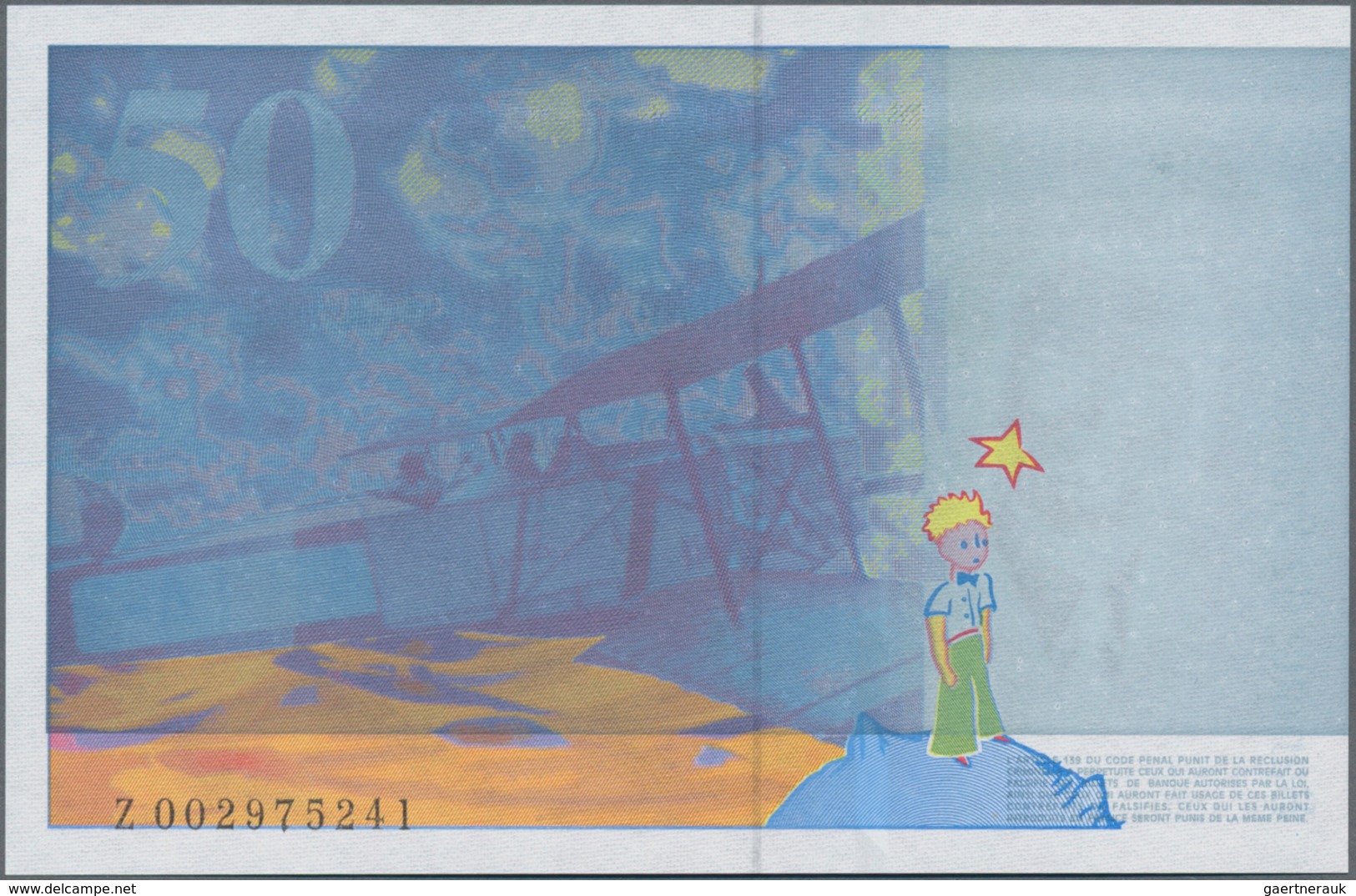 France / Frankreich: Banque De France 50 Francs (1992), Series "Z" Proof With Underprint Color Only, - Otros & Sin Clasificación