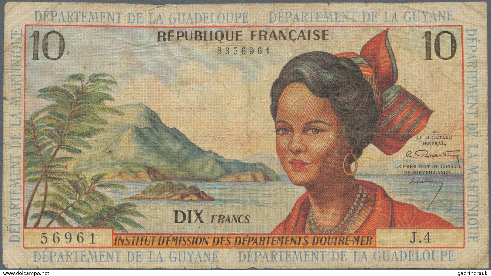 French Antilles / Französische Antillen: Institut D'Émission Des Départements D'Outre-Mer 10 Francs - Andere - Amerika