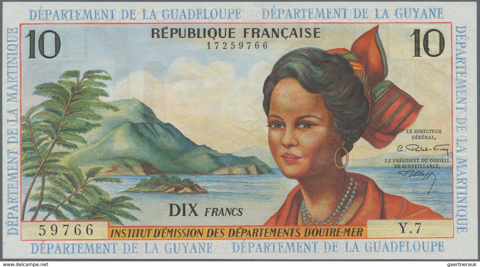 French Antilles / Französische Antillen: Institut D'Émission Des Départements D'Outre-Mer 10 Francs - Otros – América