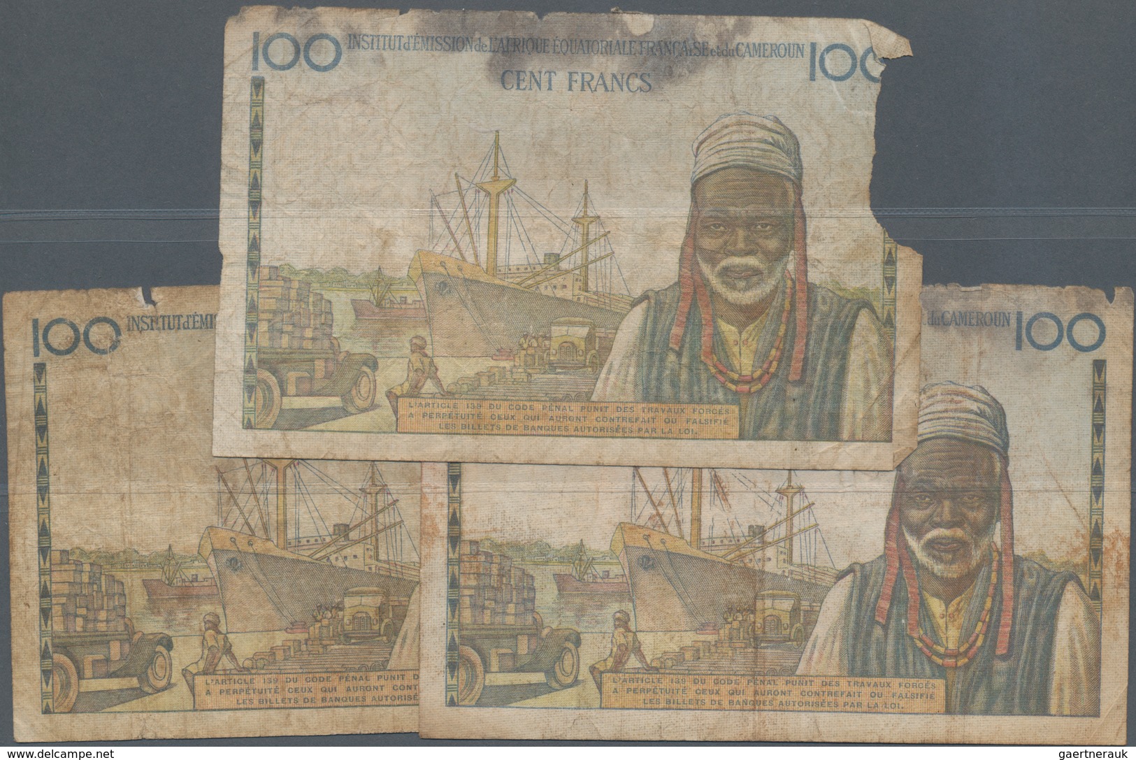 French Equatorial Africa / Französisch-Äquatorialafrika:  Very Nice Lot With 4 Banknotes Comprising - Aequatorial-Guinea